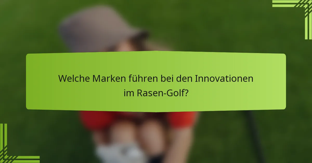 Welche Marken führen bei den Innovationen im Rasen-Golf?