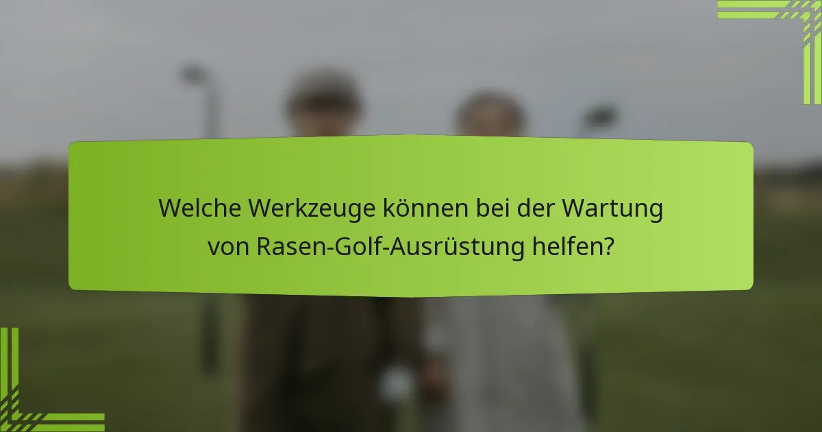 Welche Werkzeuge können bei der Wartung von Rasen-Golf-Ausrüstung helfen?