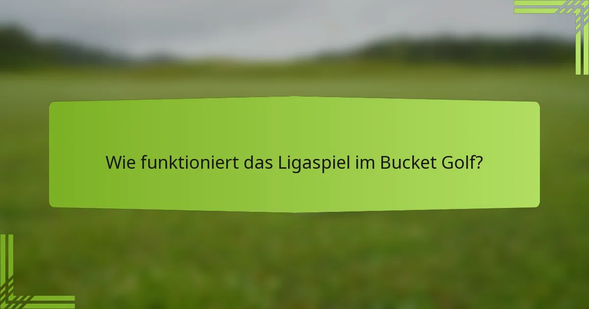Wie funktioniert das Ligaspiel im Bucket Golf?