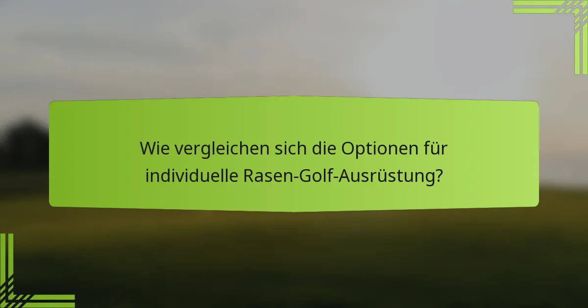 Wie vergleichen sich die Optionen für individuelle Rasen-Golf-Ausrüstung?