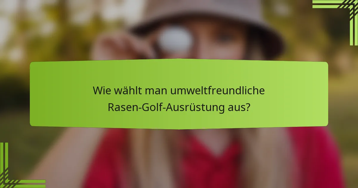 Wie wählt man umweltfreundliche Rasen-Golf-Ausrüstung aus?